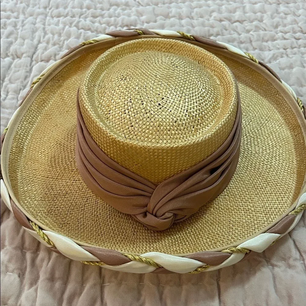 Whittall and shon Elegant straw and Cream Women's Hat